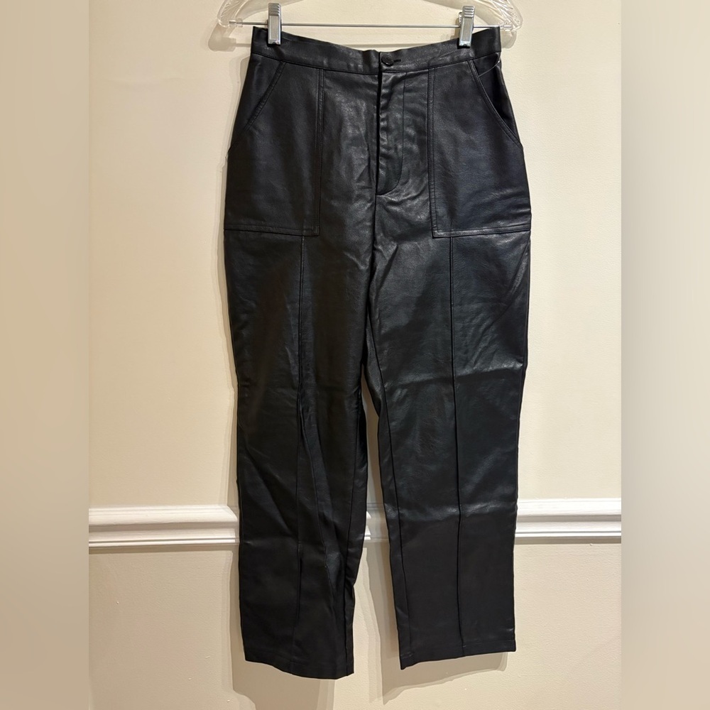PRINCESS POLLY ENCORE FAUX LEATHER PANTS BLACK Size 6 - Picture 3 of 7